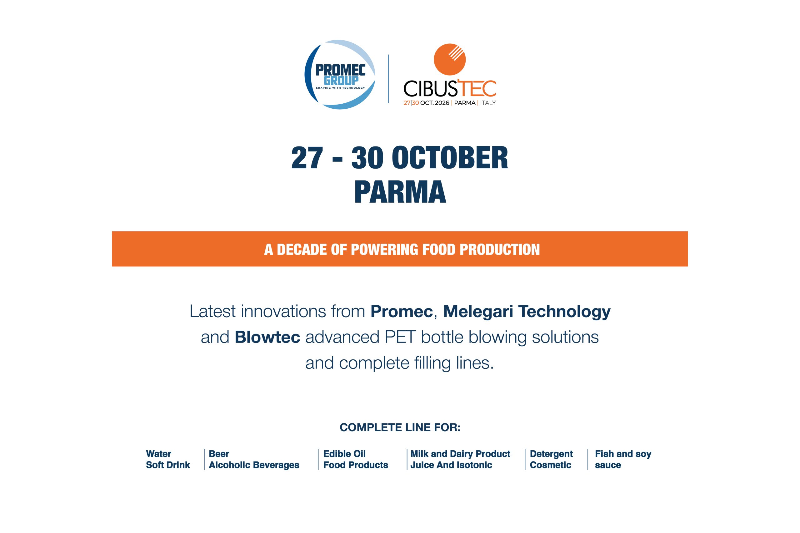 Promec at Cibus Tec 2026: technology and innovation shaping the future of Food & Beverage